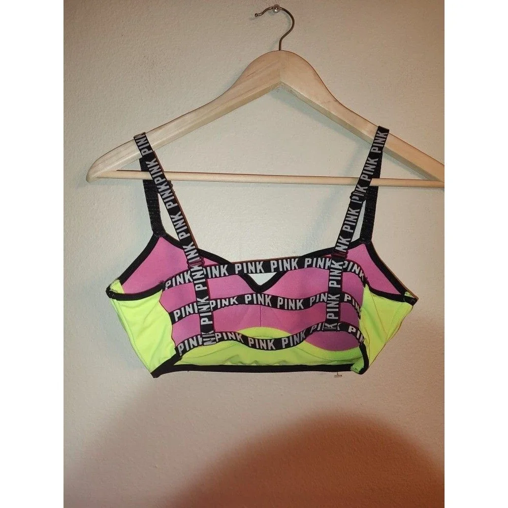 Women's PINK Victoria's Secret Ultimate Yellow Volt Push Bra Bralette Size S